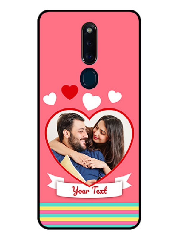 Custom Oppo F11 Pro Photo Printing on Glass Case  - Love Doodle Design