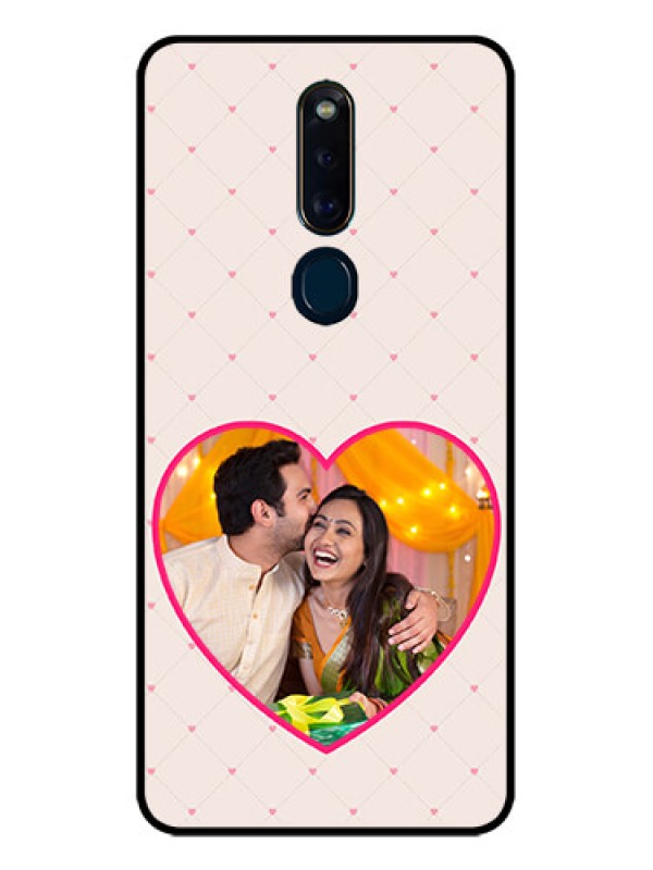 Custom Oppo F11 Pro Custom Glass Mobile Case  - Heart Shape Design