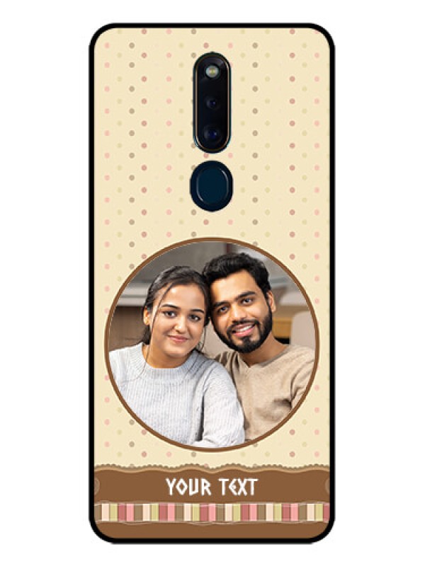Custom Oppo F11 Pro Custom Glass Mobile Case  - Brown Dotted Mobile Case Design
