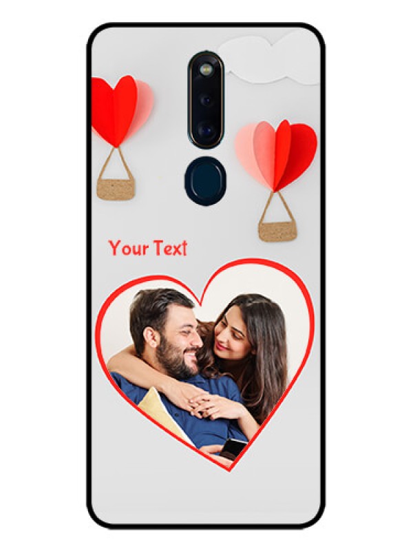 Custom Oppo F11 Pro Custom Glass Mobile Case  - Parachute Love Design