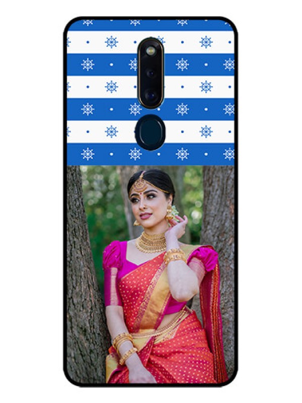 Custom Oppo F11 Pro Photo Printing on Glass Case  - Snow Pattern Design