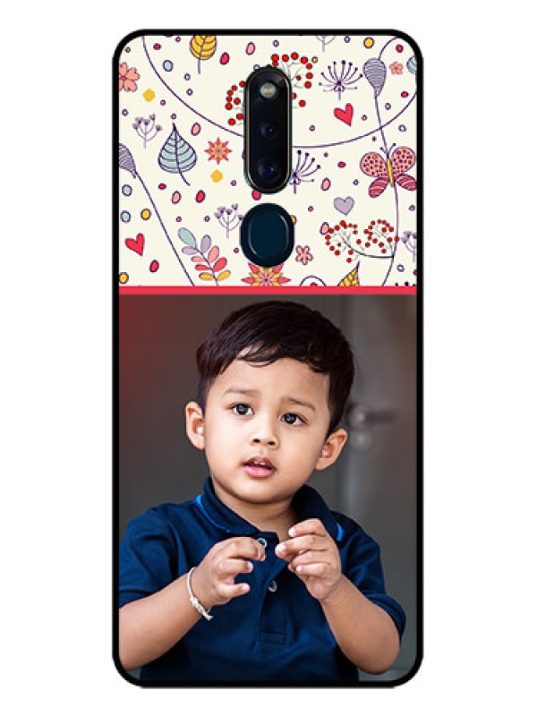 Custom Oppo F11 Pro Custom Glass Mobile Case  - Premium Floral Design