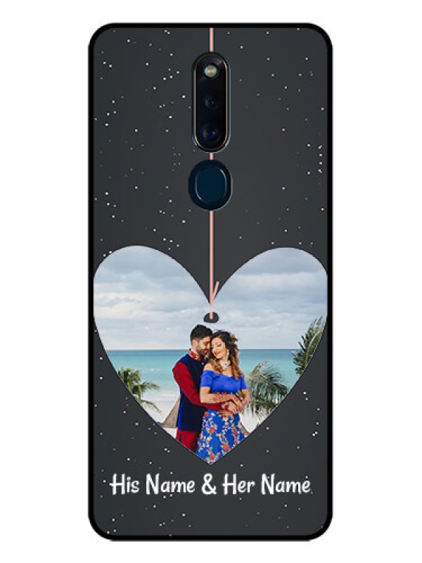 Custom Oppo F11 Pro Custom Glass Phone Case  - Hanging Heart Design