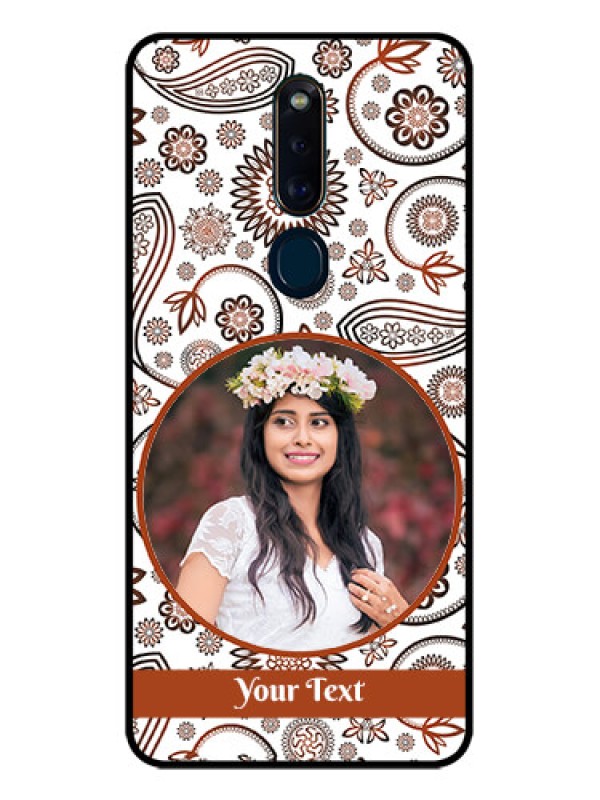 Custom Oppo F11 Pro Custom Glass Mobile Case  - Abstract Floral Design 