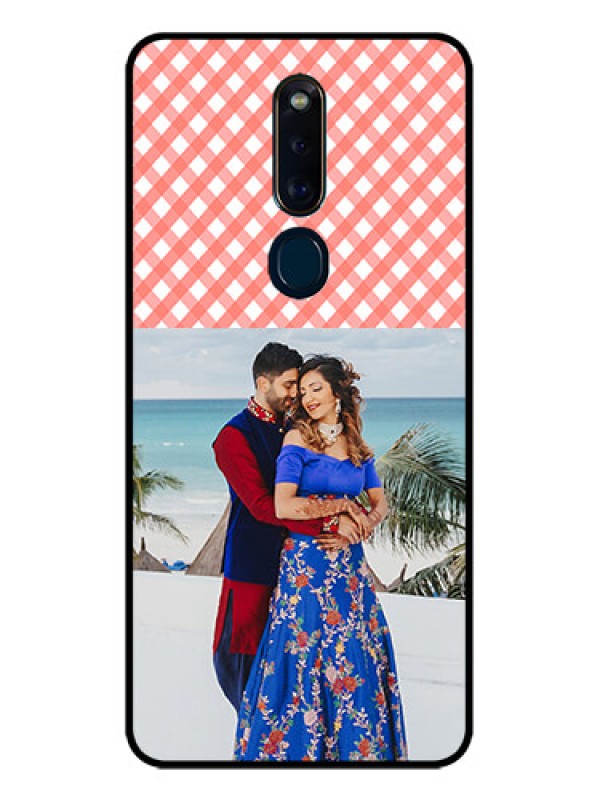 Custom Oppo F11 Pro Personalized Glass Phone Case  - Pink Pattern Design