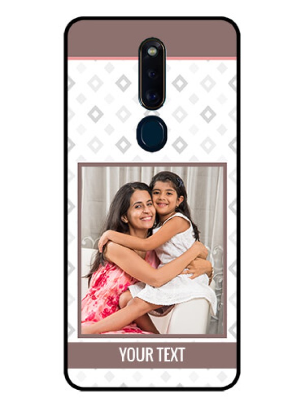 Custom Oppo F11 Pro Photo Printing on Glass Case  - Simple Diamond Design