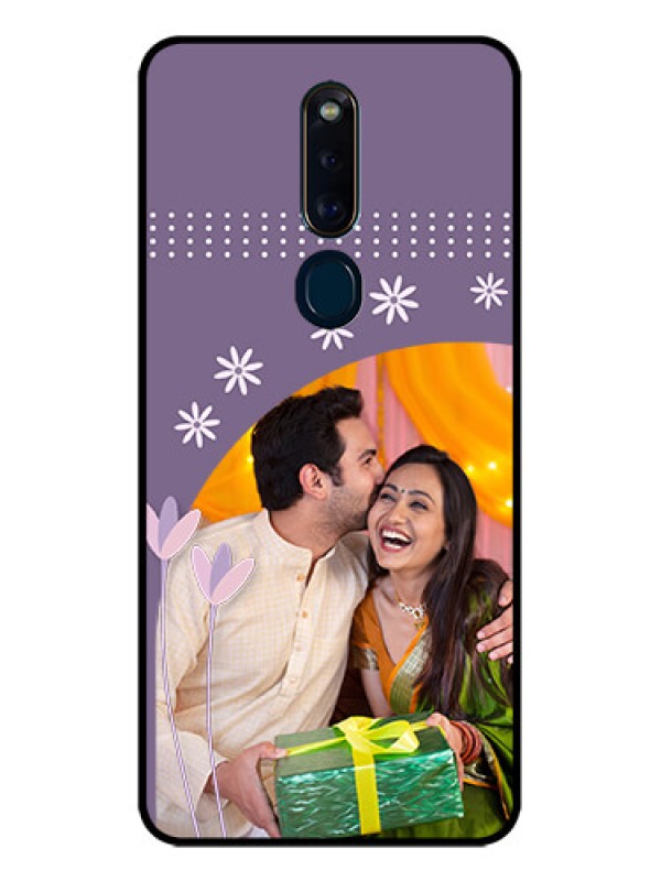 Custom Oppo F11 Pro Custom Glass Mobile Case  - Lavender flowers design 