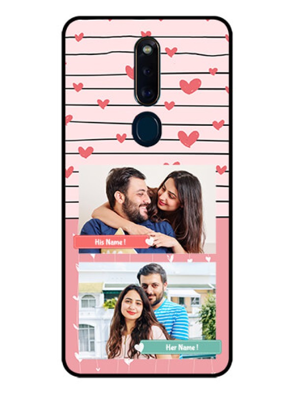 Custom Oppo F11 Pro Custom Glass Mobile Case  - Photo with Heart Design