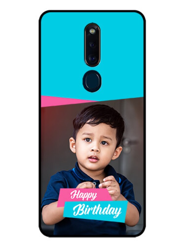 Custom Oppo F11 Pro Personalized Glass Phone Case  - Image Holder with 2 Color Design