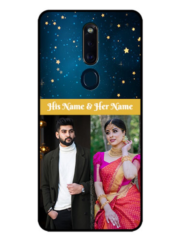 Custom Oppo F11 Pro Custom Glass Phone Case  - Galaxy Stars Backdrop Design