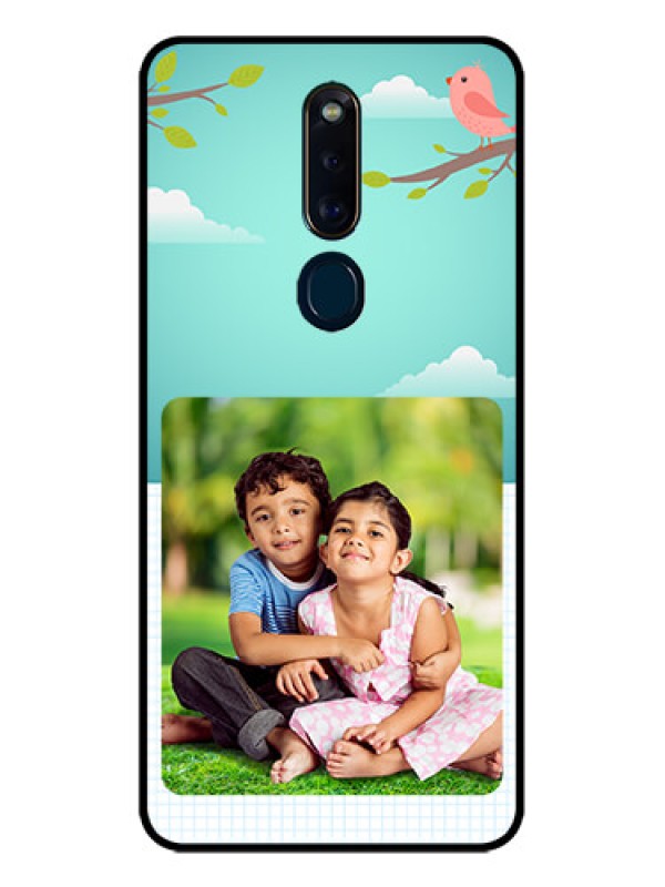 Custom Oppo F11 Pro Photo Printing on Glass Case  - Doodle love Design
