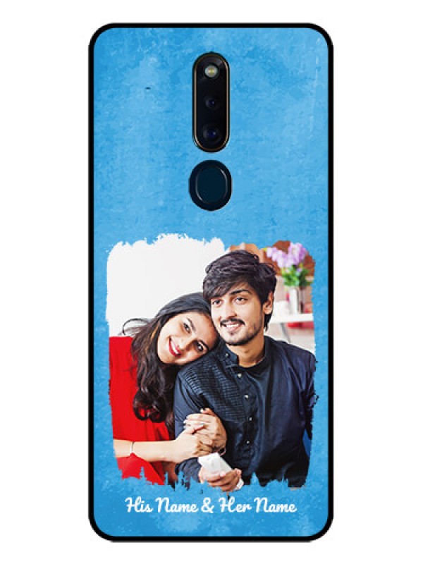 Custom Oppo F11 Pro Custom Glass Phone Case - Blue Color Vintage Design