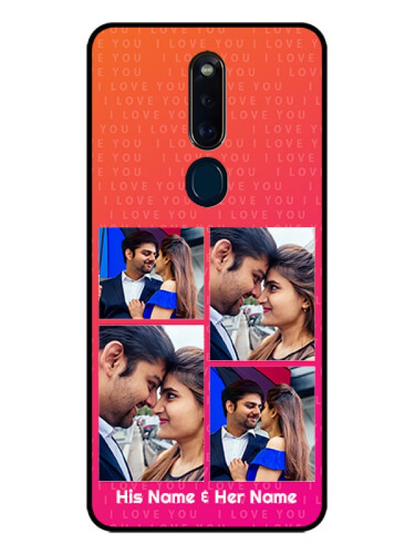 Custom Oppo F11 Pro Custom Glass Phone Case  - I Love You Pink Design