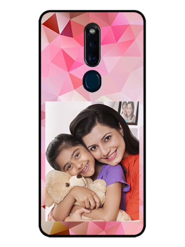 Custom Oppo F11 Pro Photo Printing on Glass Case  - Abstract Triangle Design
