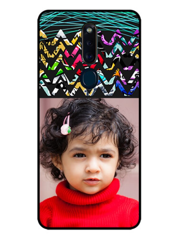 Custom Oppo F11 Pro Personalized Glass Phone Case  - Neon Abstract Design