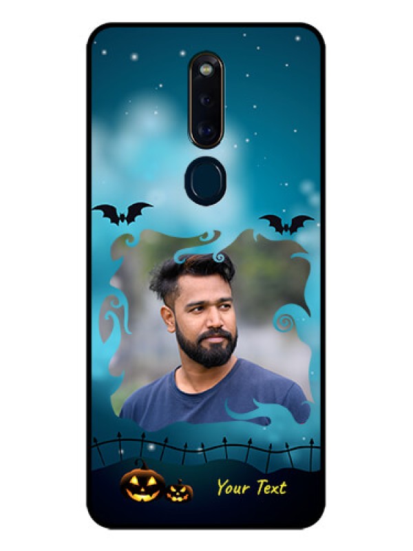 Custom Oppo F11 Pro Custom Glass Phone Case  - Halloween frame design