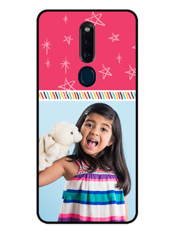 Custom Oppo F11 Pro Personalized Glass Phone Case  - Line art design