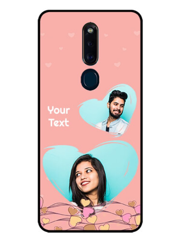 Custom Oppo F11 Pro Custom Glass Mobile Case  - Love Doodle Design