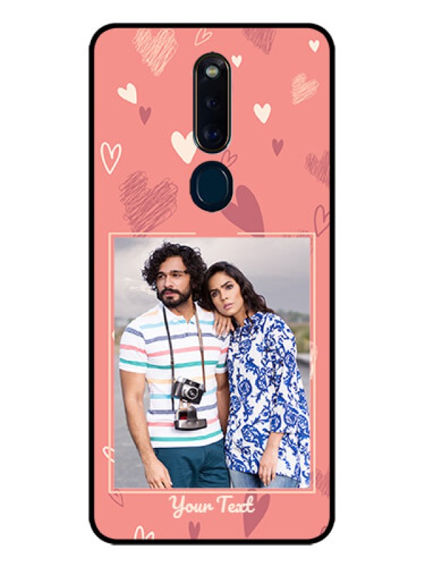 Custom Oppo F11 Pro Custom Glass Phone Case  - Love doodle art Design