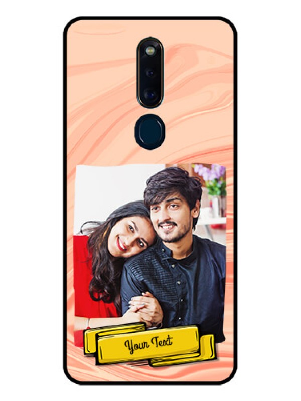 Custom Oppo F11 Pro Personalized Glass Phone Case  - Marble Texture Design