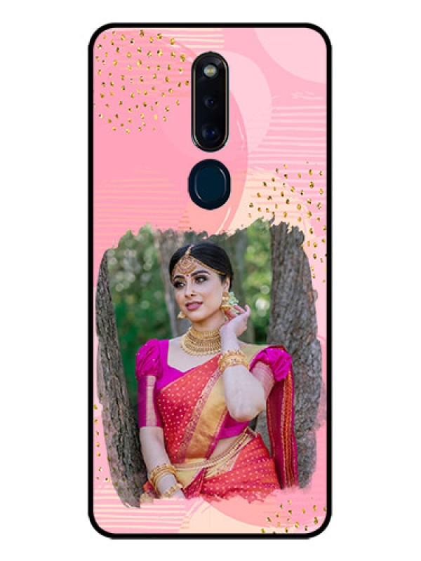 Custom Oppo F11 Pro Personalized Glass Phone Case  - Gold Glitter Splash Design
