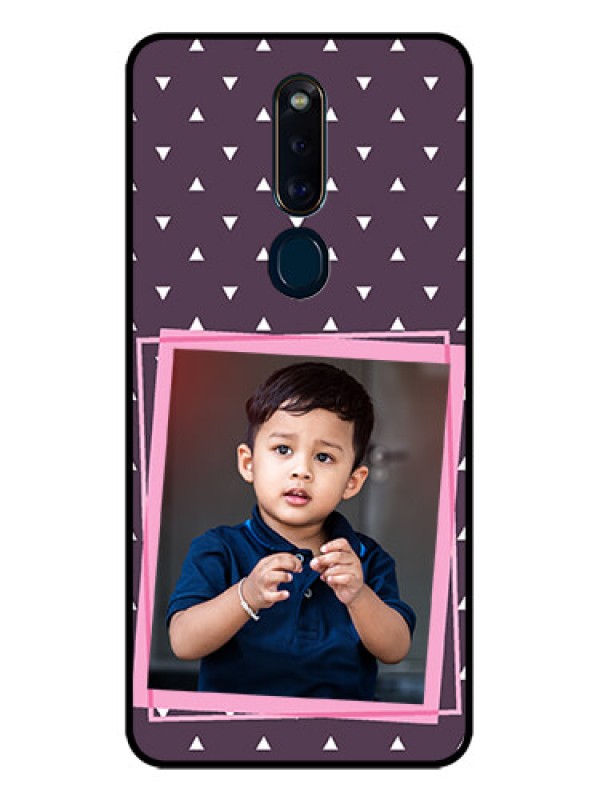 Custom Oppo F11 Pro Custom Glass Mobile Case  - Triangle Pattern Dotted Design