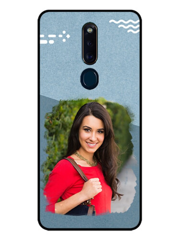 Custom Oppo F11 Pro Custom Glass Mobile Case  - Grunge Line Art Design