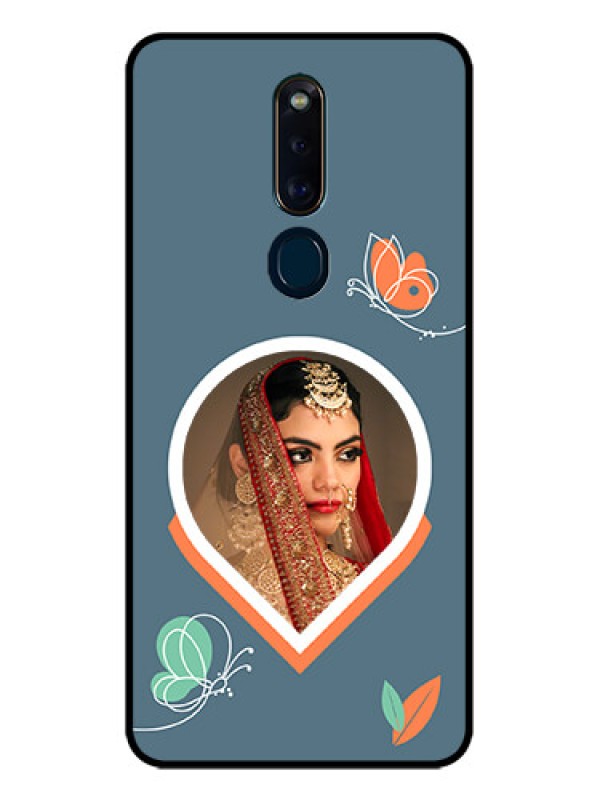 Custom Oppo F11 Pro Custom Glass Mobile Case - Droplet Butterflies Design