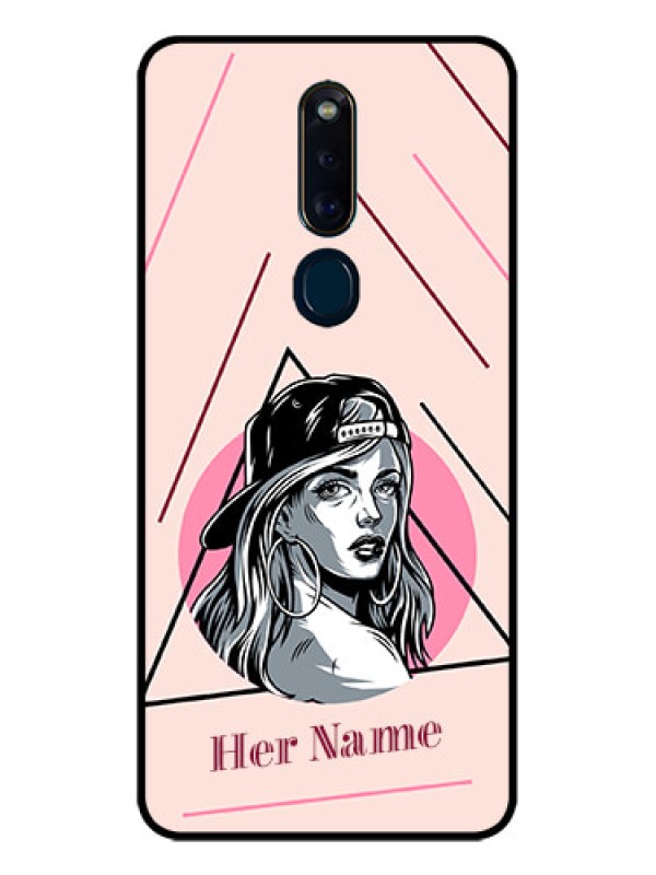 Custom Oppo F11 Pro Personalized Glass Phone Case - Rockstar Girl Design