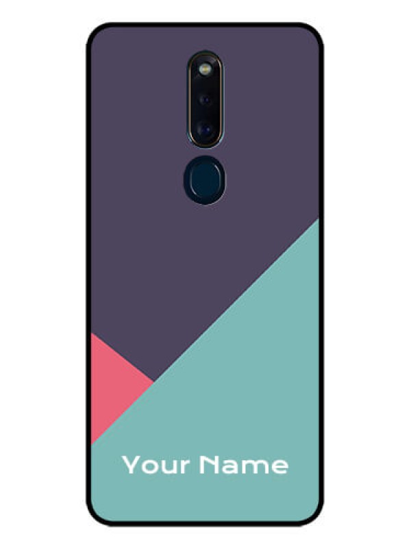 Custom Oppo F11 Pro Custom Glass Mobile Case - Tri Color abstract Design