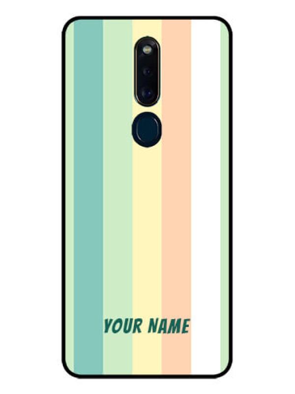 Custom Oppo F11 Pro Photo Printing on Glass Case - Multi-colour Stripes Design