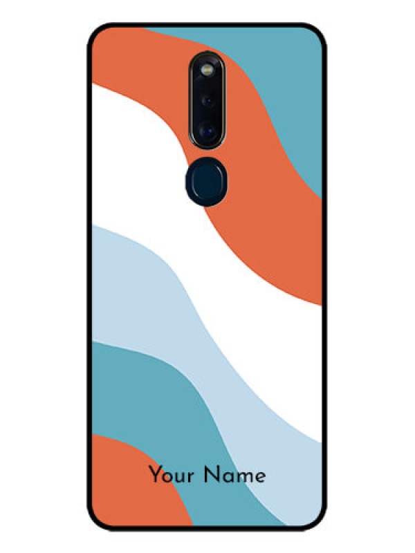 Custom Oppo F11 Pro Custom Glass Mobile Case - coloured Waves Design