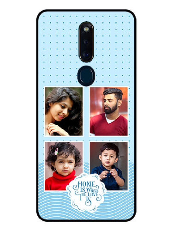 Custom Oppo F11 Pro Custom Glass Phone Case - Cute love quote with 4 pic upload Design