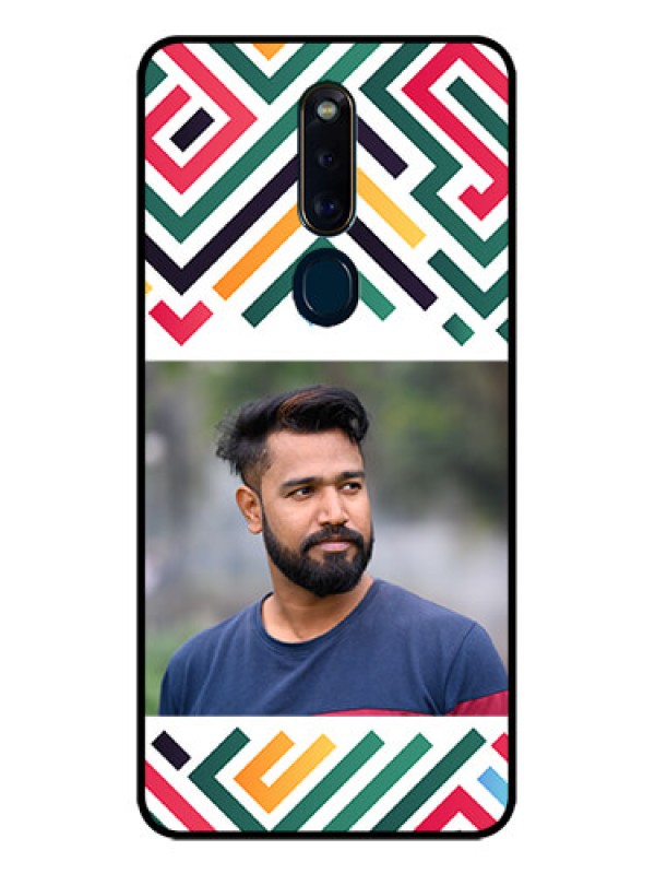 Custom Oppo F11 Pro Personalized Glass Phone Case - Colorful Maze Pattern Design