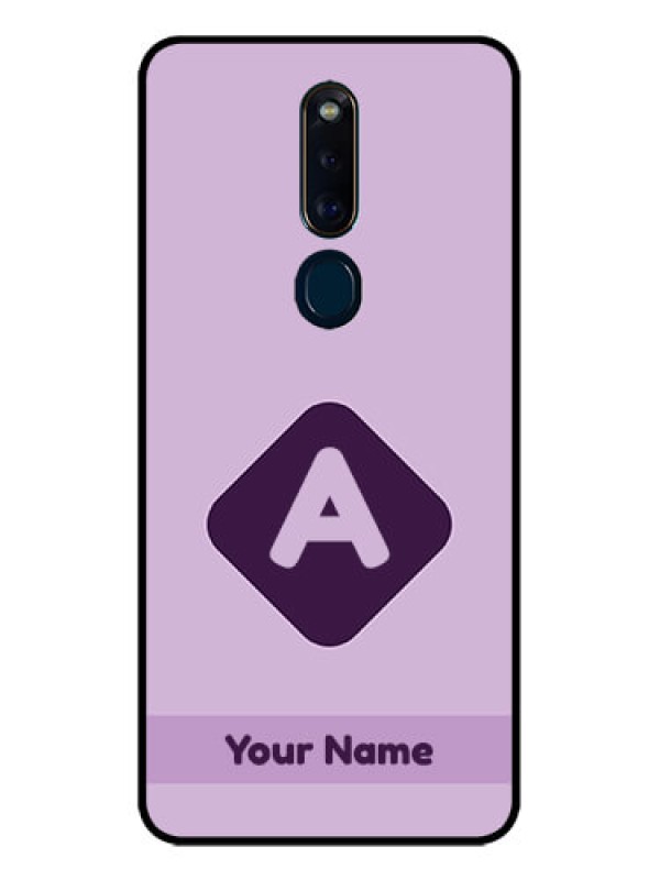 Custom Oppo F11 Pro Custom Glass Mobile Case - Custom Letter in curved badge Design