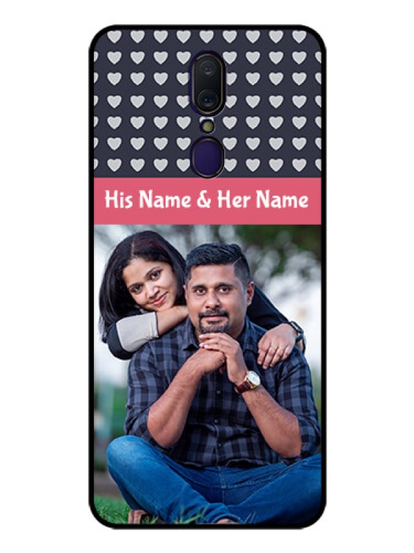 Custom Oppo F11 Custom Glass Mobile Case  - Love Symbols Design
