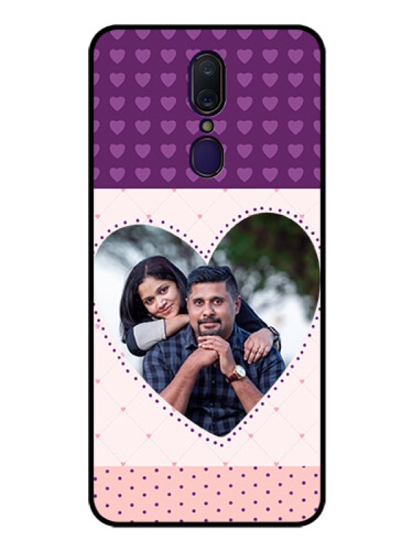 Custom Oppo F11 Custom Glass Phone Case  - Violet Love Dots Design