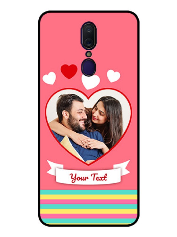 Custom Oppo F11 Photo Printing on Glass Case  - Love Doodle Design