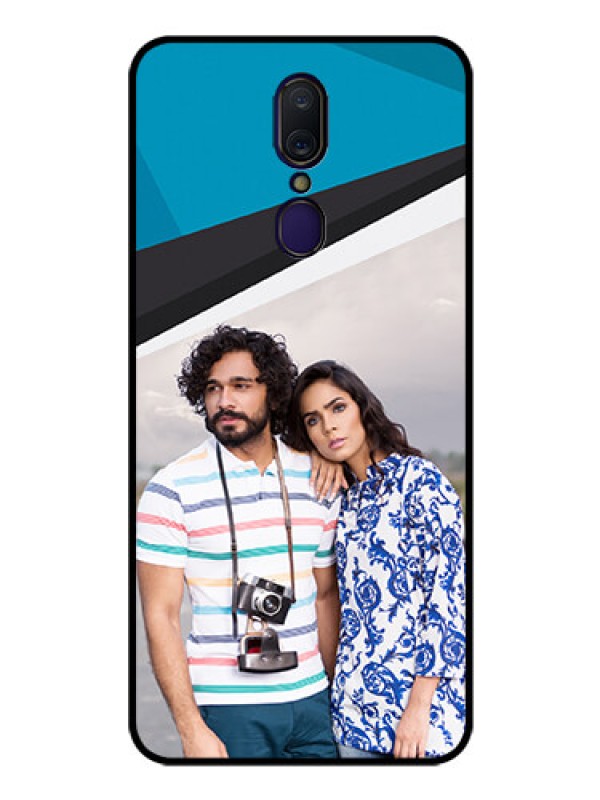 Custom Oppo F11 Photo Printing on Glass Case  - Simple Pattern Photo Upload Design