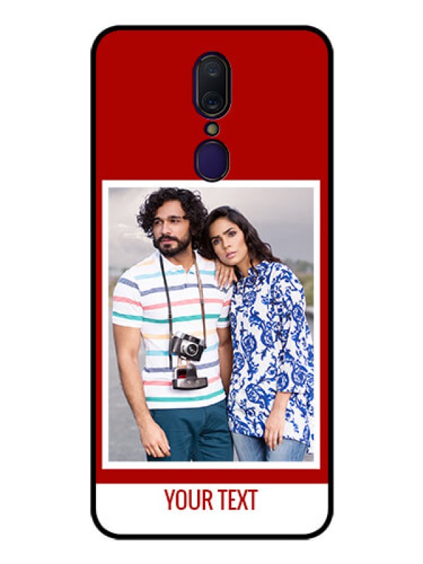 Custom Oppo F11 Personalized Glass Phone Case  - Simple Red Color Design