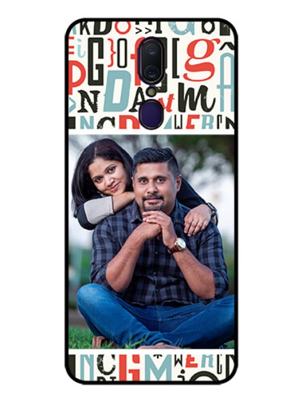 Custom Oppo F11 Personalized Glass Phone Case  - Alphabet Design
