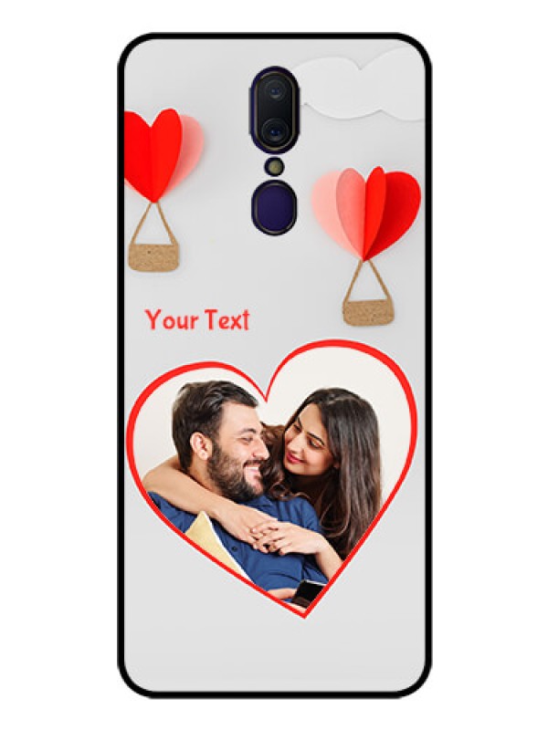 Custom Oppo F11 Custom Glass Mobile Case  - Parachute Love Design
