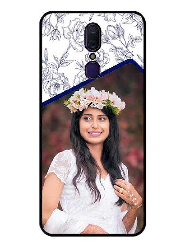 Custom Oppo F11 Personalized Glass Phone Case  - Premium Floral Design