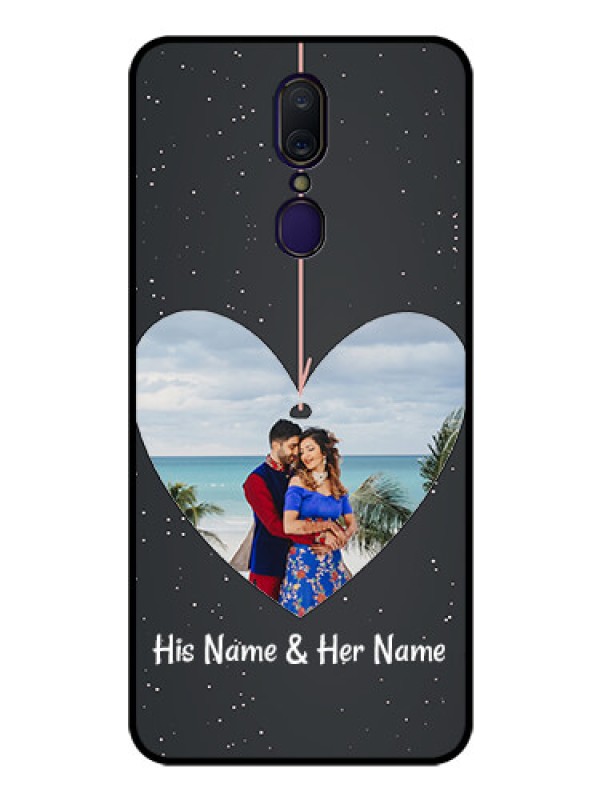 Custom Oppo F11 Custom Glass Phone Case  - Hanging Heart Design