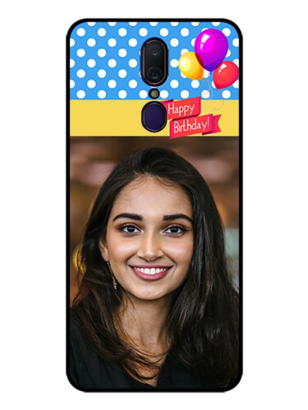 Custom Oppo F11 Custom Glass Mobile Case  - Happy Birthday Design
