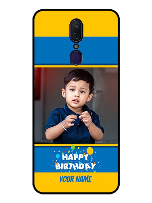 Custom Oppo F11 Custom Glass Mobile Case  - Birthday Wishes Design