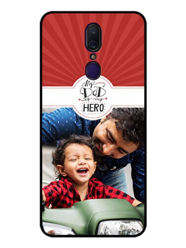 Custom Oppo F11 Photo Printing on Glass Case  - My Dad Hero Design