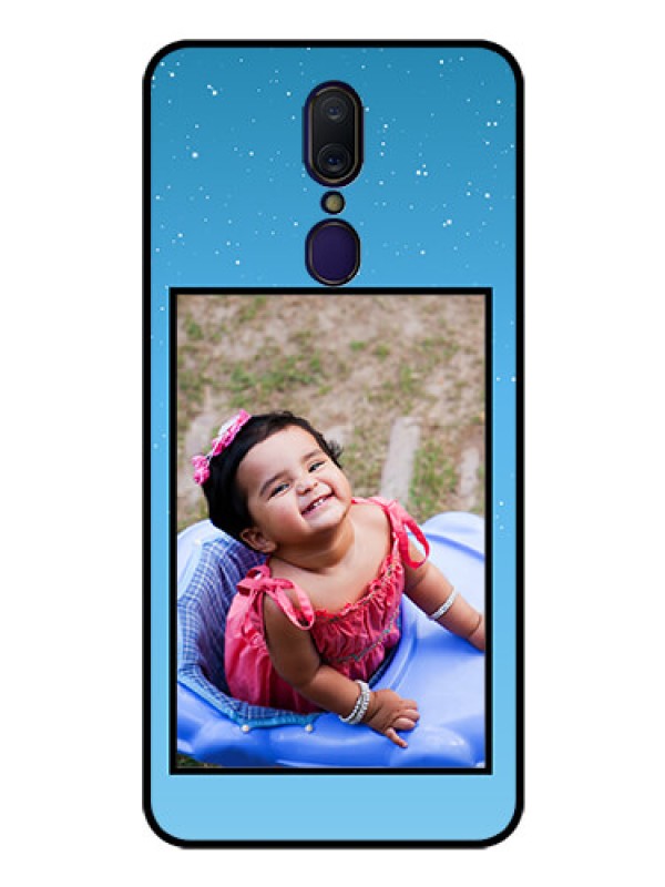 Custom Oppo F11 Custom Glass Mobile Case  - Wave Pattern Colorful Design