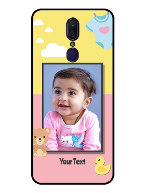 Custom Oppo F11 Photo Printing on Glass Case  - Kids 2 Color Design