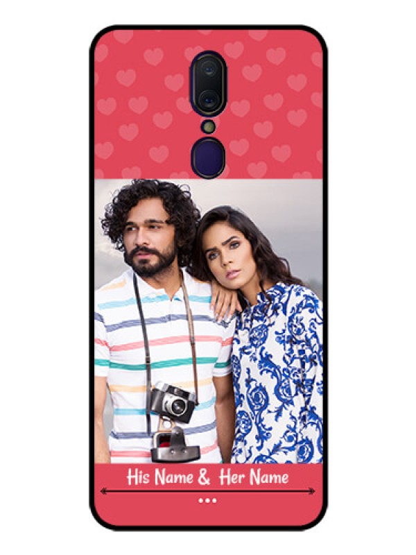 Custom Oppo F11 Photo Printing on Glass Case  - Simple Love Design